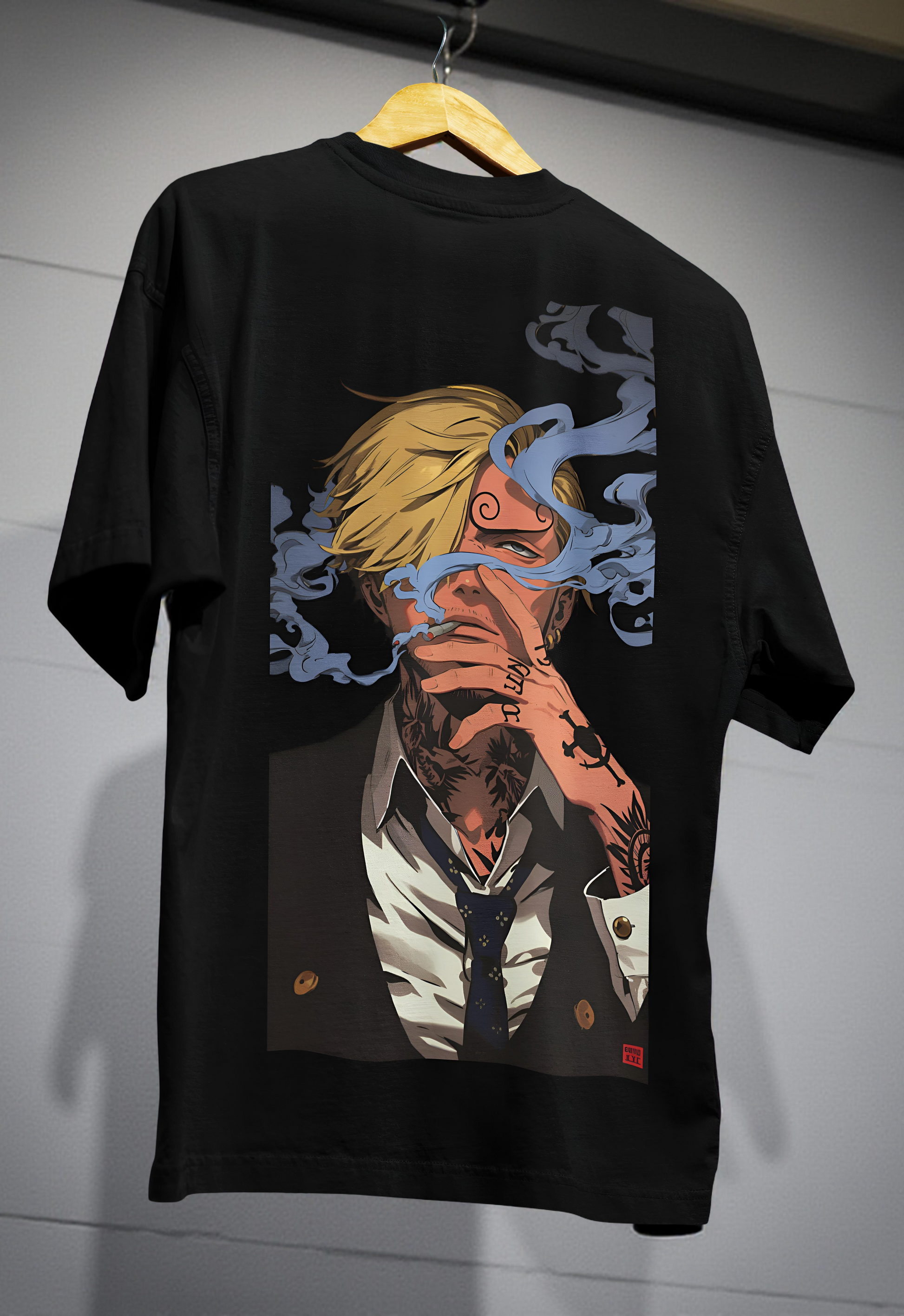 "Sanji – Smoke & Swagger Oversized Tee"